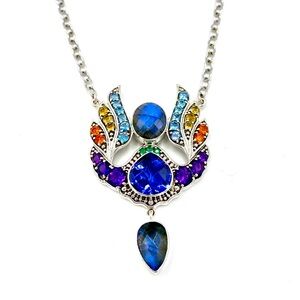 🌟NICKY BUTLER 925 Sterling Silver Blue Quartz Multi Gem Wings Necklace NEW